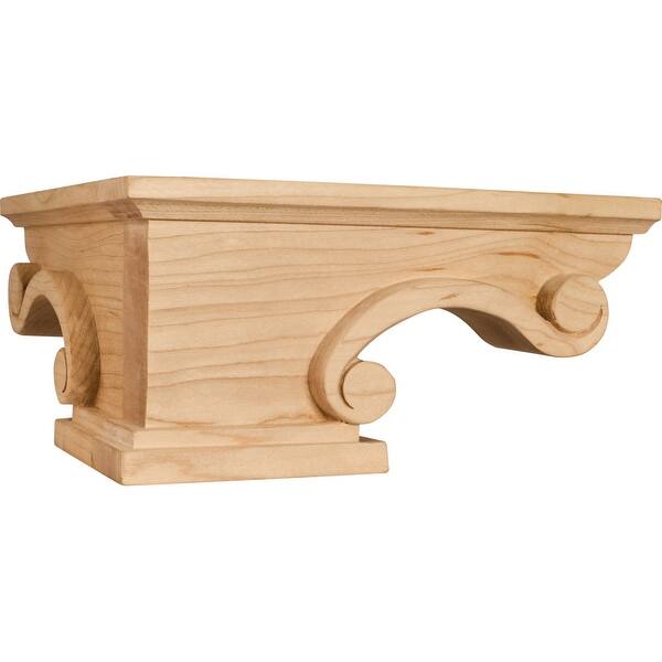 slide 1 of 1, Hardware Resources Pedestal Foot with Scroll Styling, 4-1/2"H x Natural Oak