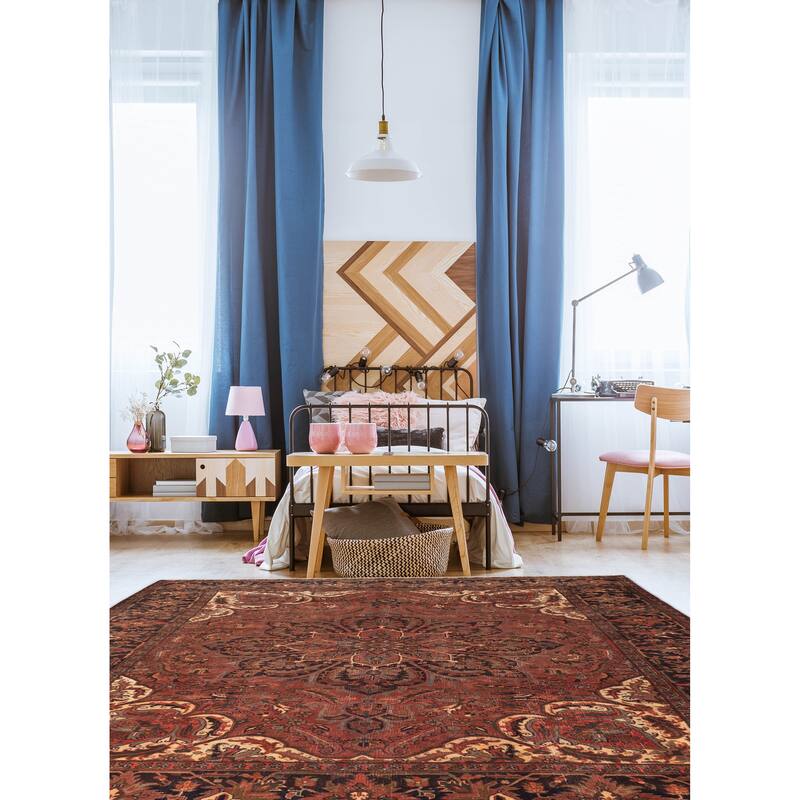 ECARPETGALLERY Hand-knotted Sarabi Dark Red Wool Rug - 9'8 x 12'10