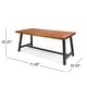 preview thumbnail 41 of 48, Linden Outdoor 6 Piece Rustic Iron and Acacia Wood Dining Set by Christopher Knight Home