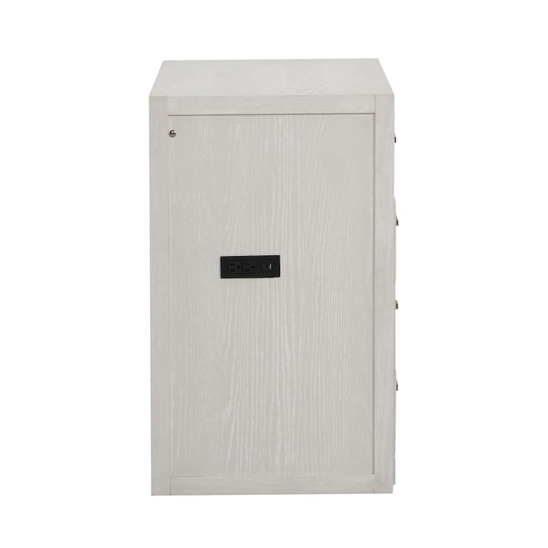 Furniture of America Elettra Modern Wood White Vanity Set with Storage Stool