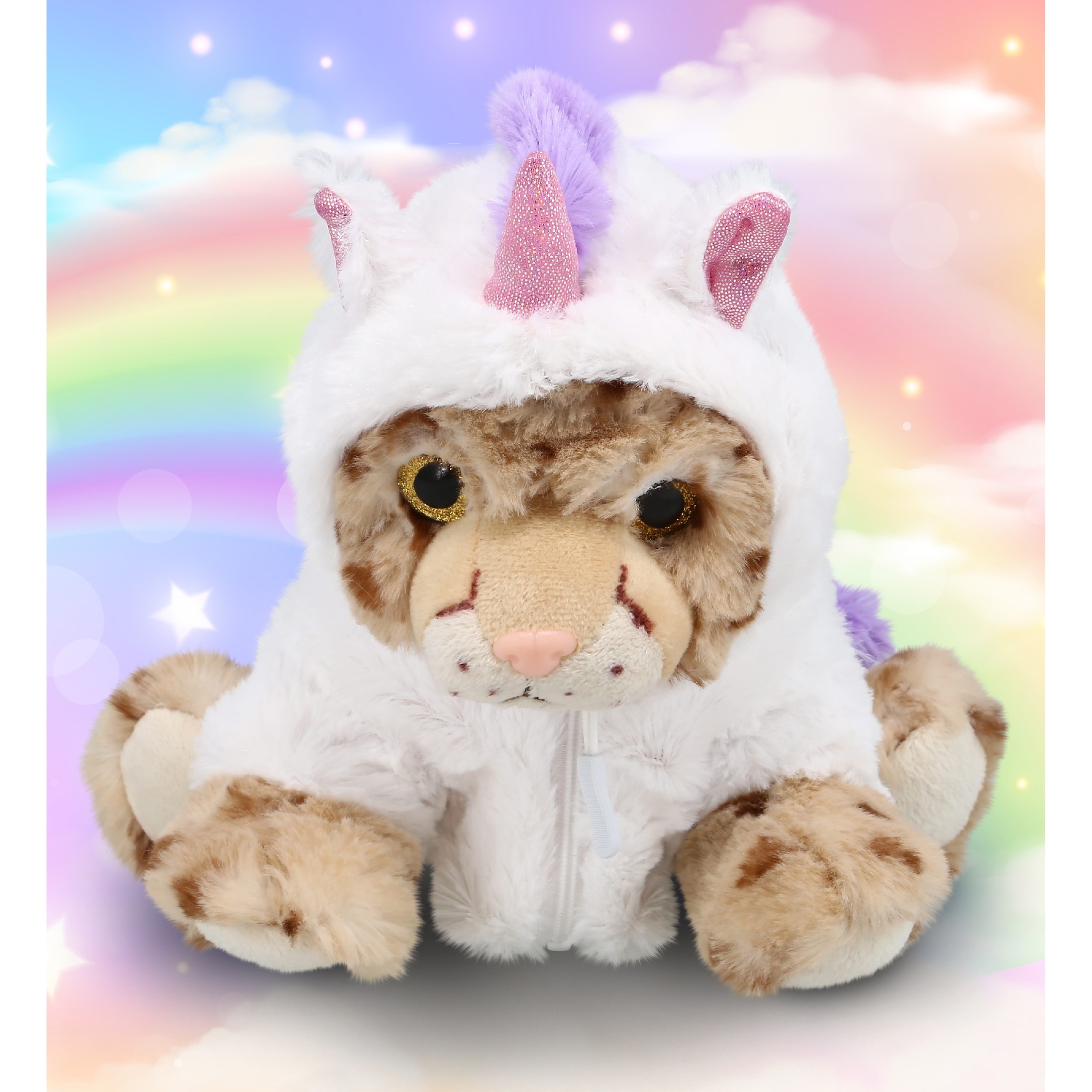 DolliBu Squat Cheetah Unicorn Plush Stuffed Animal Toy with Outfit