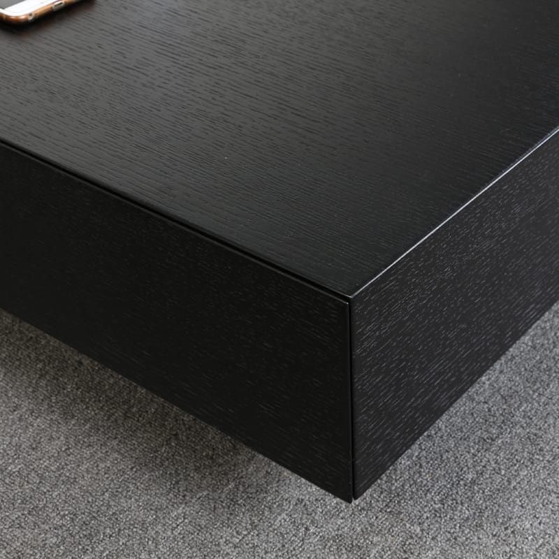 Mid Century Modern Coffee Table, Minimalist Wood Veneer Coffee Table with Storage for Living Room, Fully-assembled