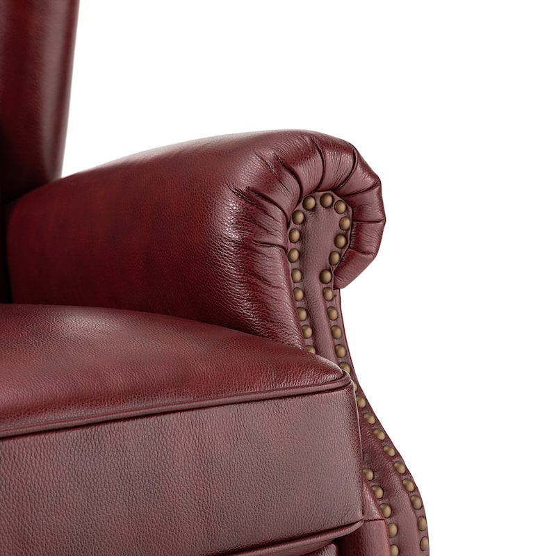 Alex Classic Leather Armchair with Nailhead Trim by HULALA HOME