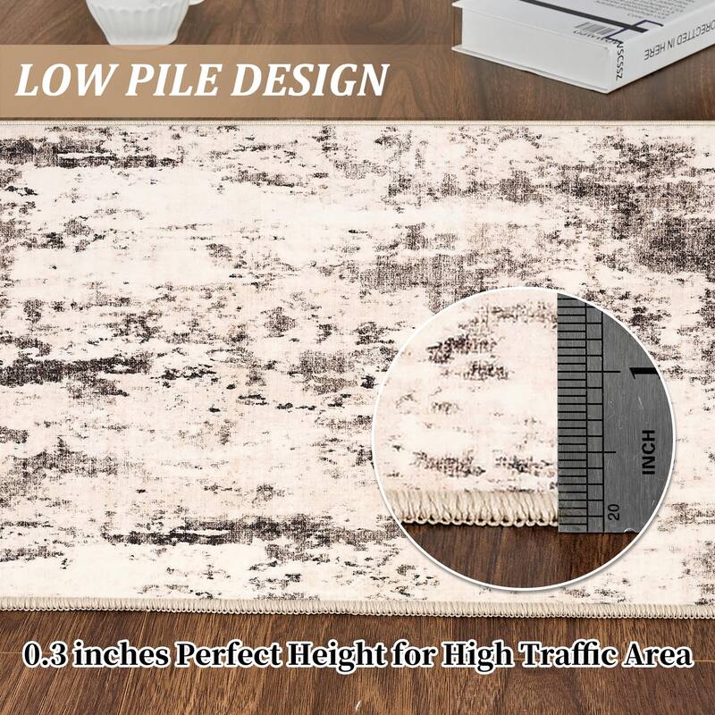 Washable Area Rugs for Living Room Non Slip Carpets,Large Short Pile Rugs for Bedroom