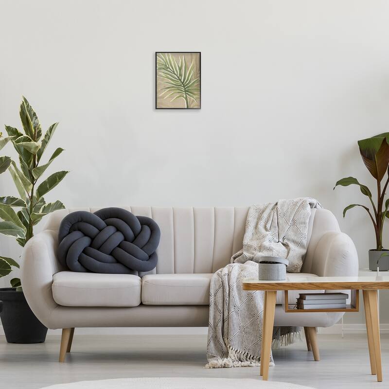 Stupell Natural Curved Palm Leaf Framed Giclee Art Design By June Erica Vess