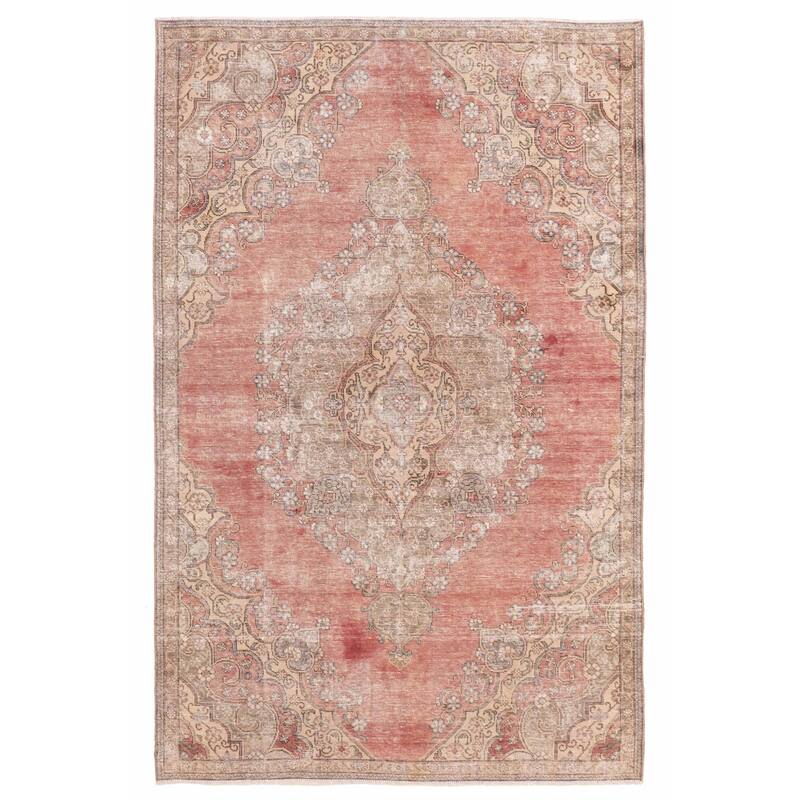 ECARPETGALLERY Hand-knotted Antalya Vintage Dark Copper Wool Rug - 5'9 x 9'1