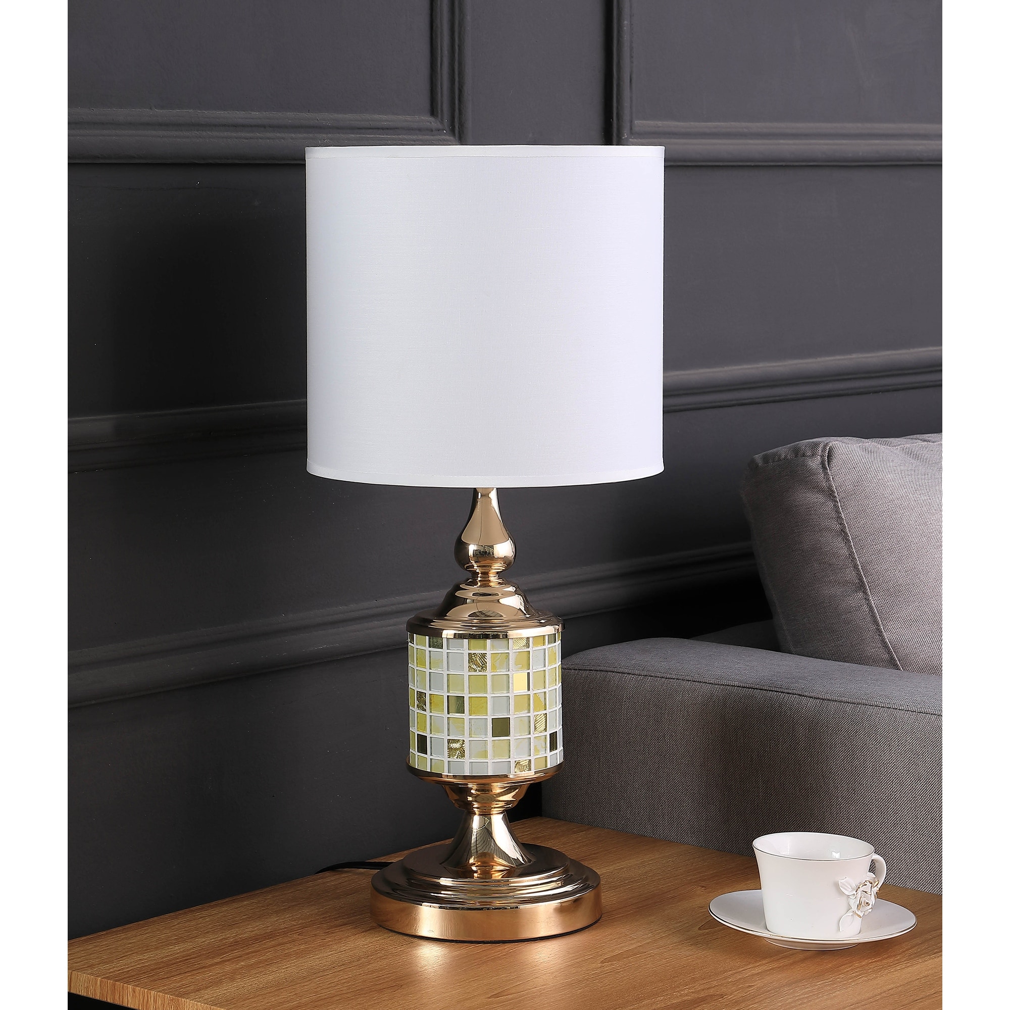 Grey and rose 2024 gold table lamp