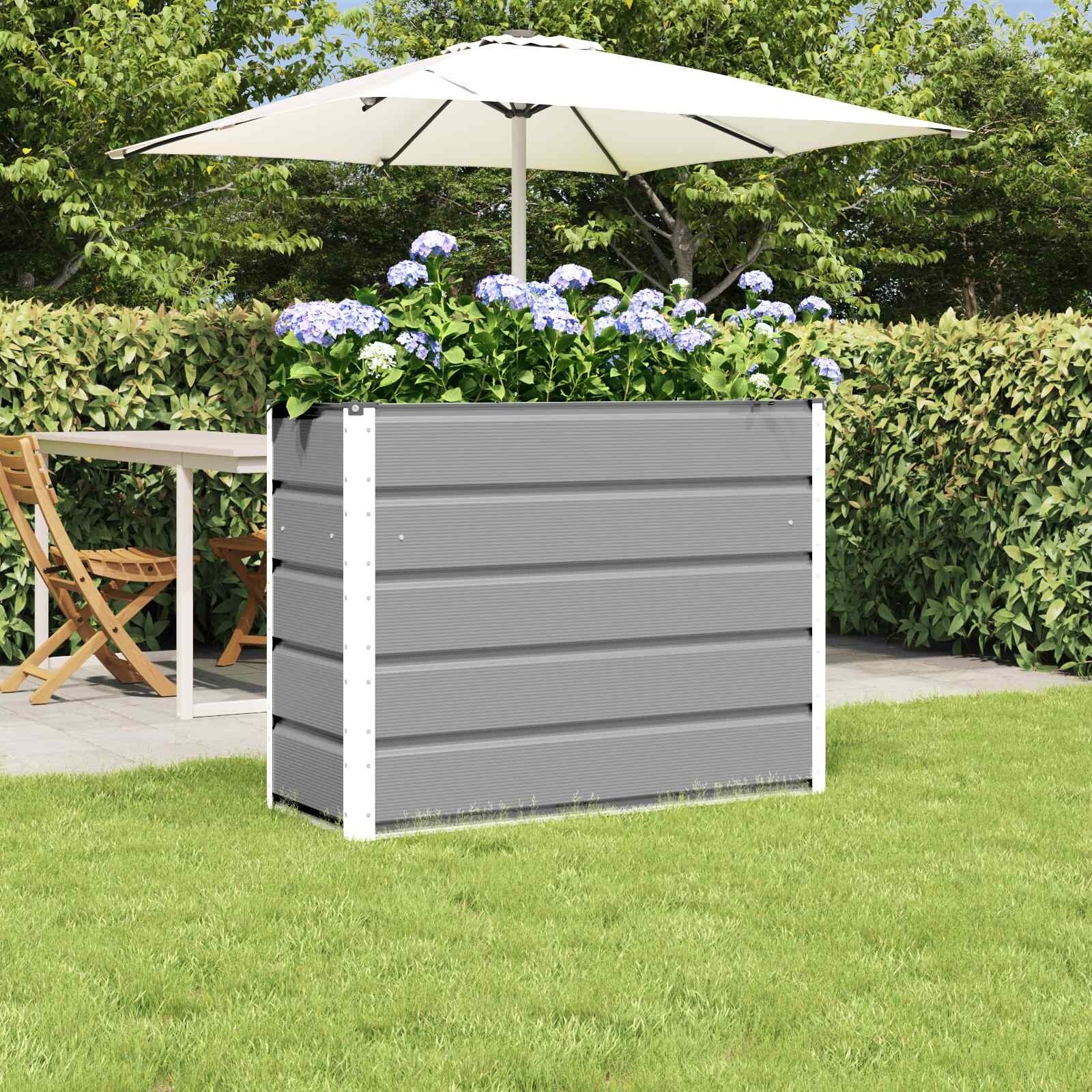 vidaXL Planter in Steel - 39.37 x 15.75 x 17.72"