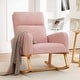 preview thumbnail 78 of 171, HOMYKA 28" Wide Rocking Chair for Nursery with Solid Wood Leg Pink YM