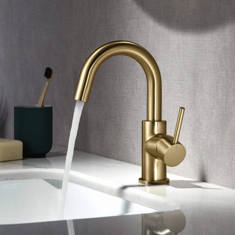 Circular Single Handle High-Arc Bathroom Sink Faucet with Pop Up Drain