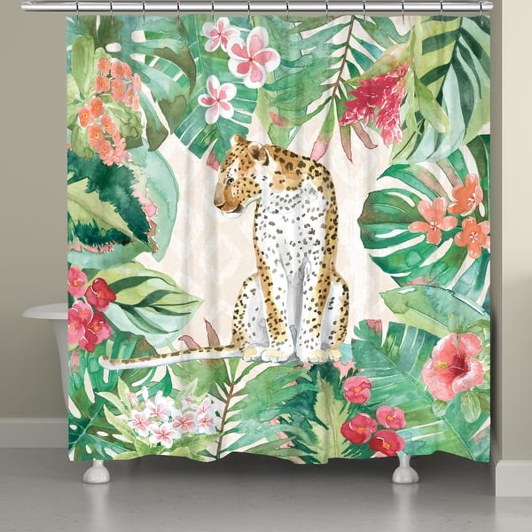 71 x 74 Society6 Cheetah in The Wild Jungle by Mmartabc on Shower Curtain 