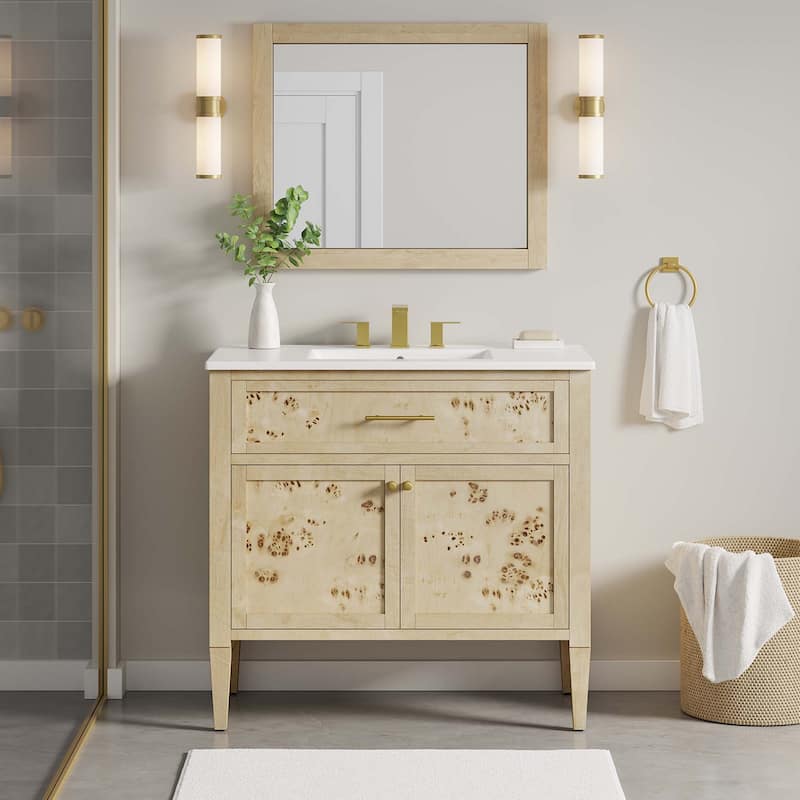 Elysian Bathroom Vanity Basin Included - White Burl - 36"