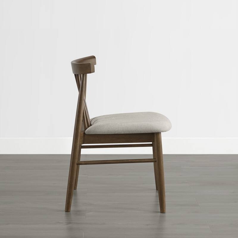 Spruce & Spring Windsor Spindle Back Upholstered Dining Chair with Solid Wood Frame