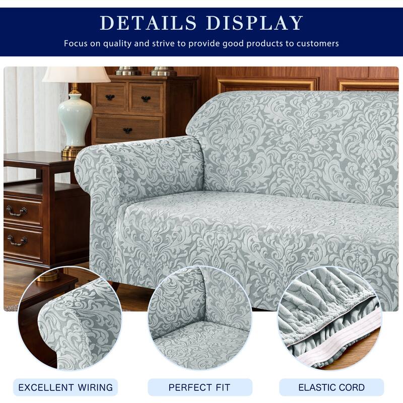 Subrtex 1 Piece Armchair Slipcover Jacquard Damask Spandex Furniture Protector