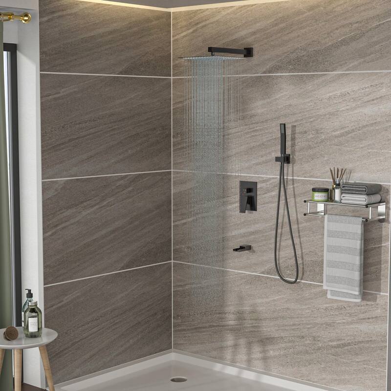 Topcraft 12-Inch Wall Mounted Square Shower System with Rough-in Valve - 12*12