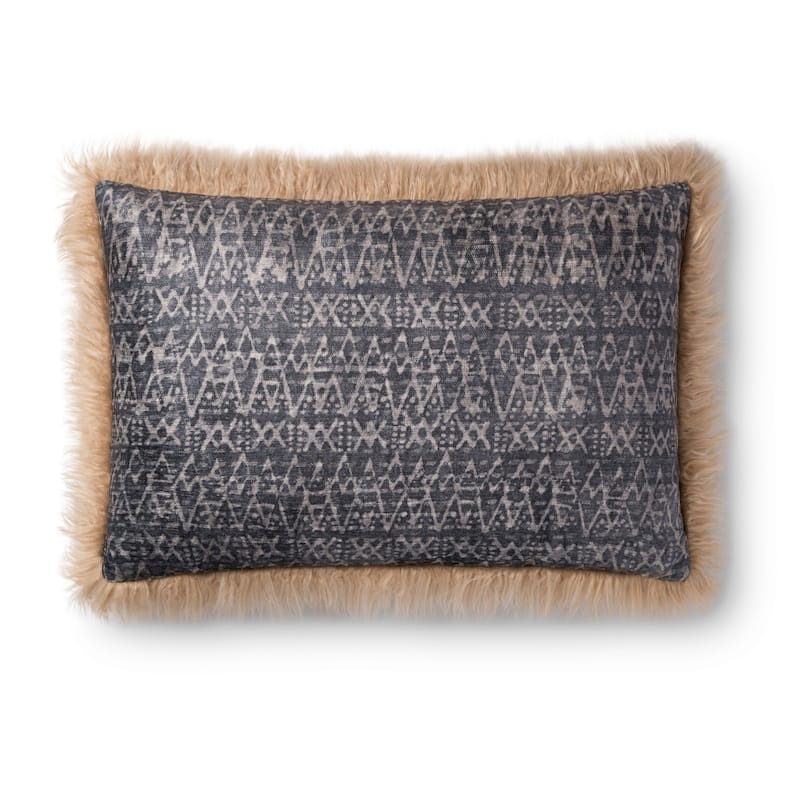 Alexander Home Aline Moroccan Faux Fur Throw Pillow. - Polyester