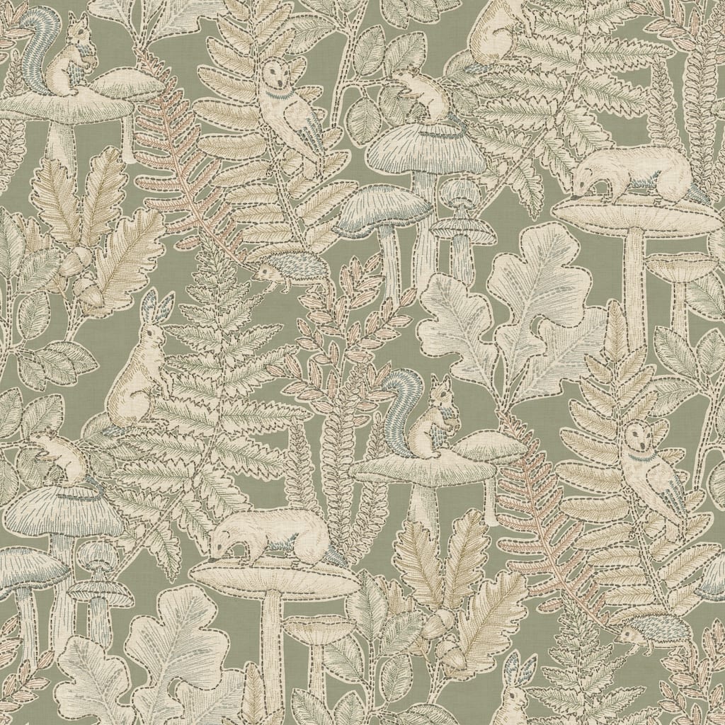 Chesapeake Holt Sage Woodland Wallpaper