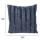 Cheer Collection Solid Color Faux Fur Throw Pillows (Set of 2) - 26 x 26 - Blue