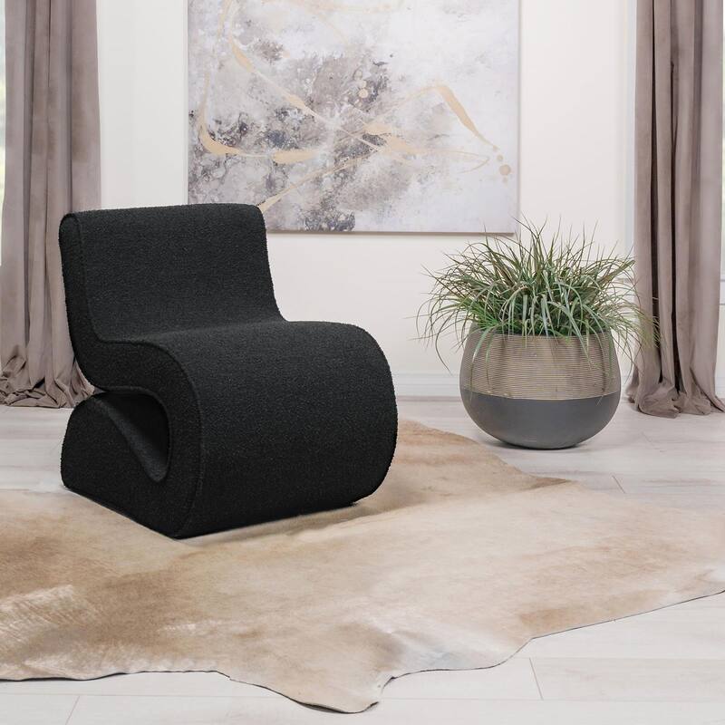 Austin Armless Curved Accent Chair - Charcoal
