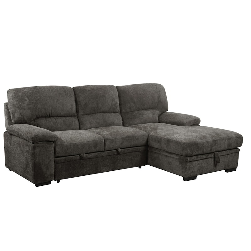 Jordan 93 in. Upholstered Right Facing L-Shaped Sleeper Sectional with Storage