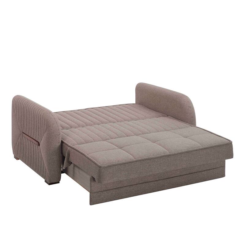 Collection Upholstered Convertible Loveseat With Storage