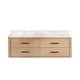 preview thumbnail 28 of 106, Cristo Floating Bath Vanity with White Quartz Stone Top without Mirror 60 in. - Fir Wood Brown