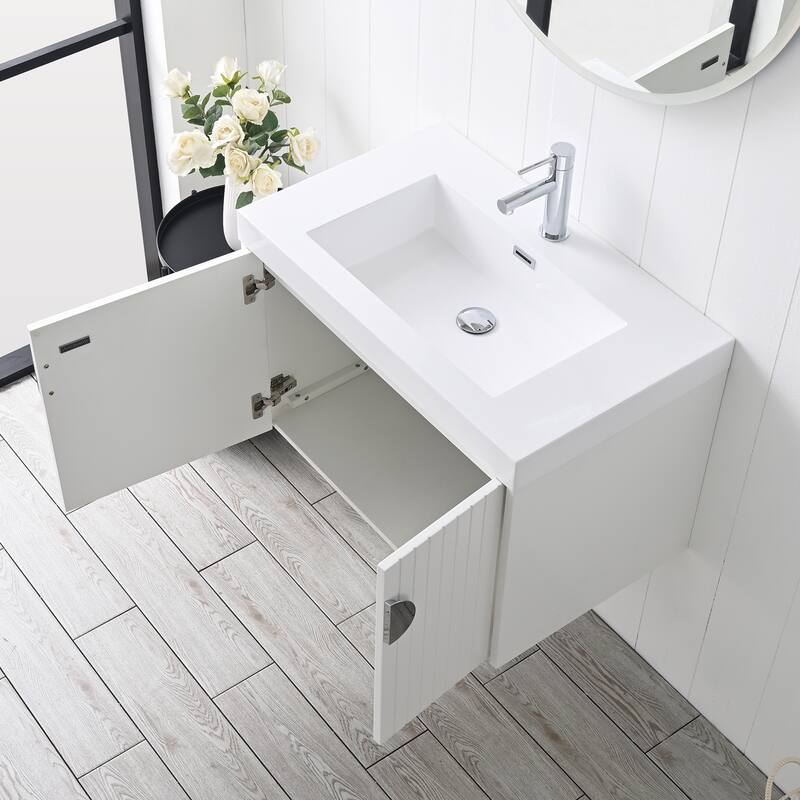 Floating Bathroom Vanity with Sink, Wood Bathroom Vanity Cabinet