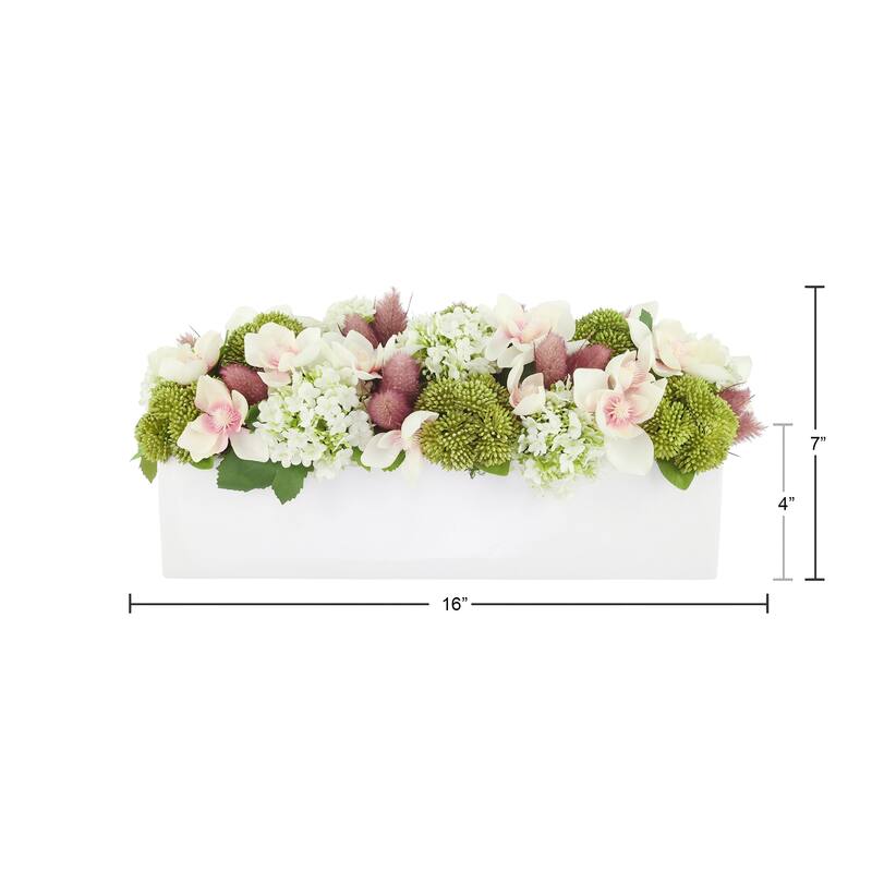 Butterfly Magnolias and Hydrangeas in Fiberstone Planter - 7