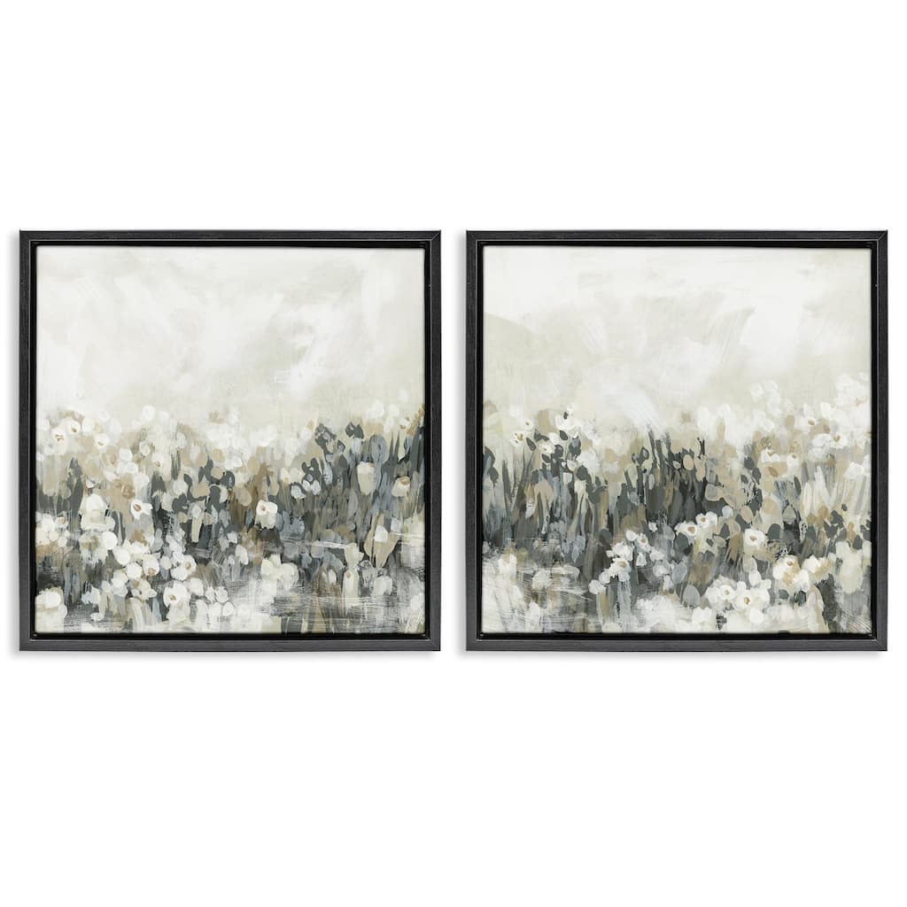 Stupell Brushed Flower Meadow Impressions Framed Floater Canvas Wall Art Design By June Erica Vess (Set of 2)