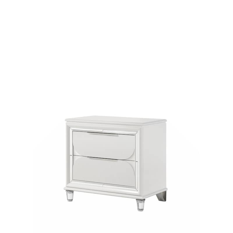 Tarian Nightstand, Pearl White Finish