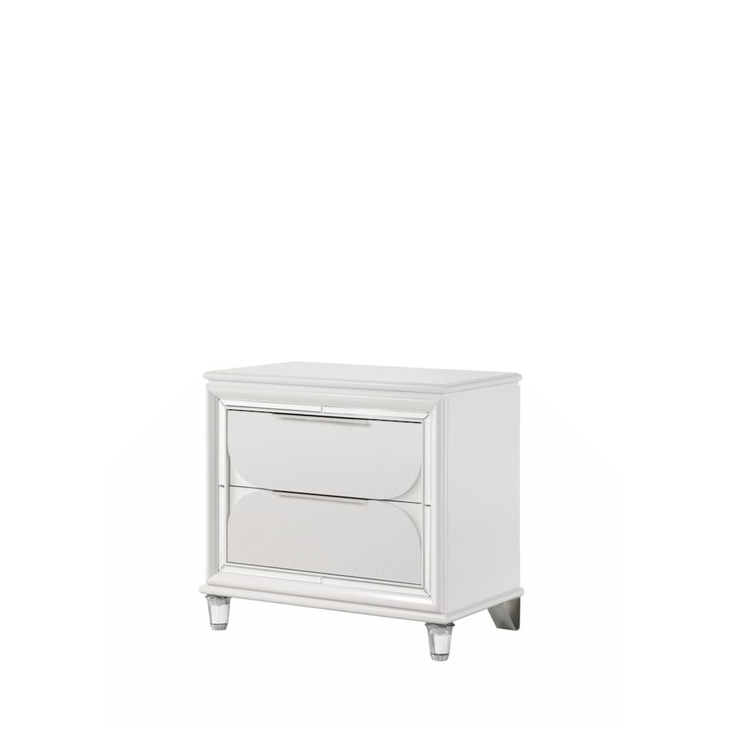 Tarian Nightstand, Pearl White Finish