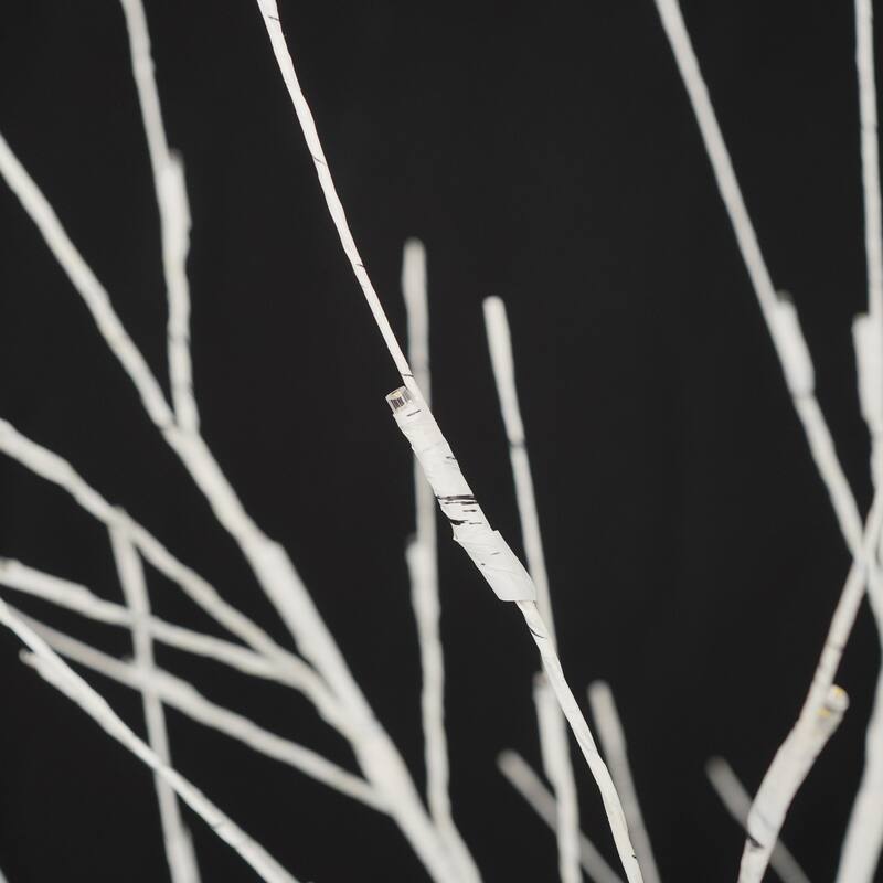 Roomfitters Set of Artificial Birch Trees, 4FT 5FT 6FT Holiday Decoration with Warm White Lights for Indoor, White