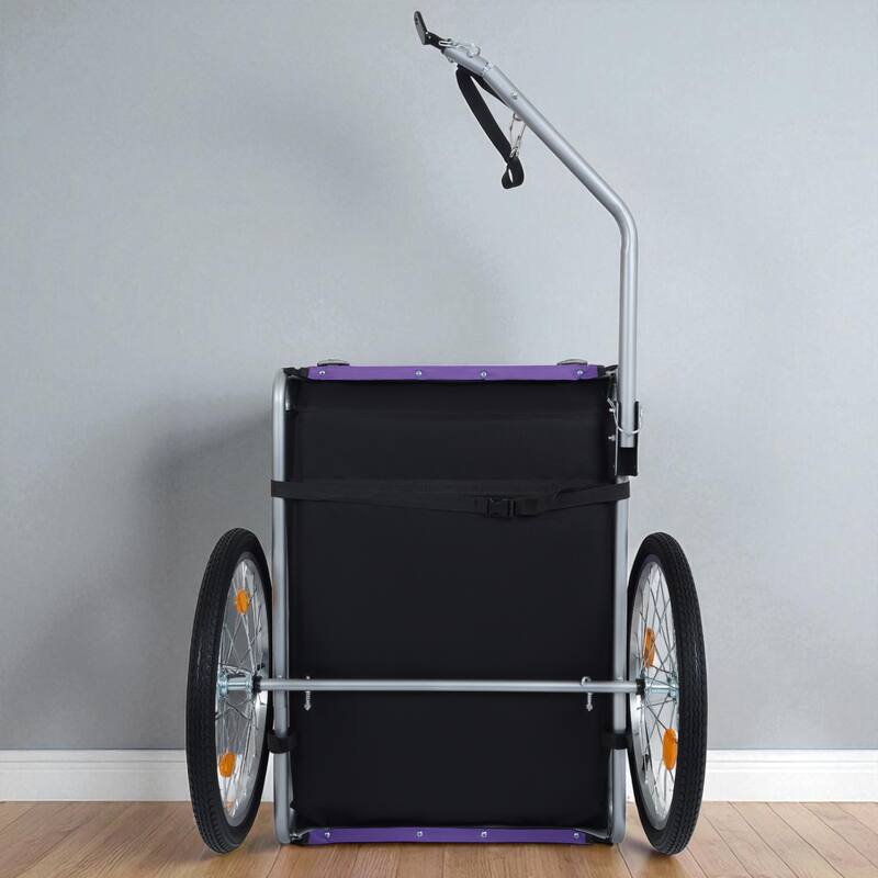 Folding Dog Bike Trailer 66LB Capacity - All-Terrain Pet Carrier with Steel Frame, Rain Cover & Mesh Windows