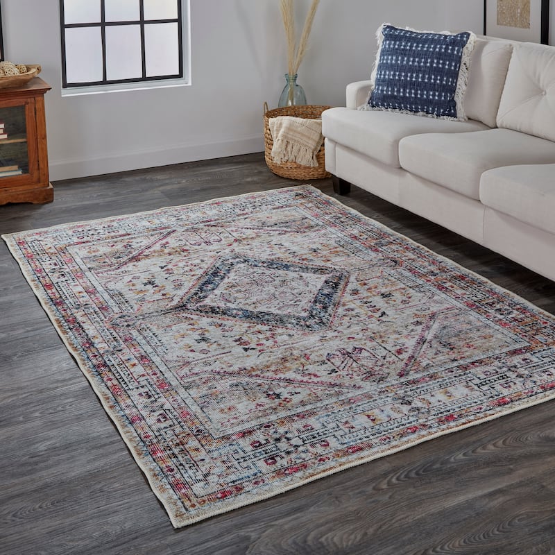Grand Bazaar Melba Machine Made Medallion Transitional Area Rug