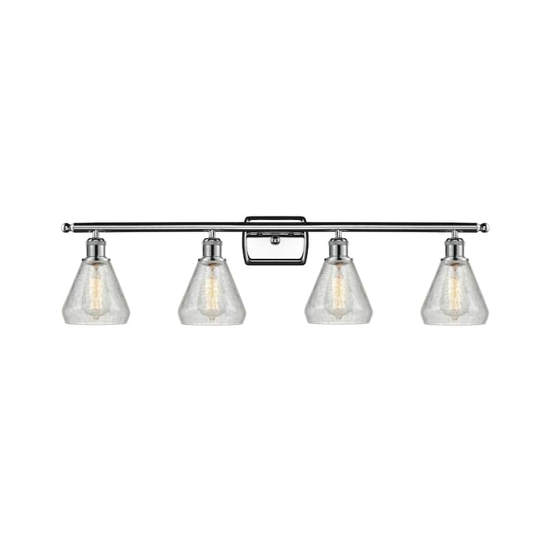 Innovations Lighting Conesus 4 Light 36" Wide Bathroom Vanity Light - Polished Chrome / Clear Crackle