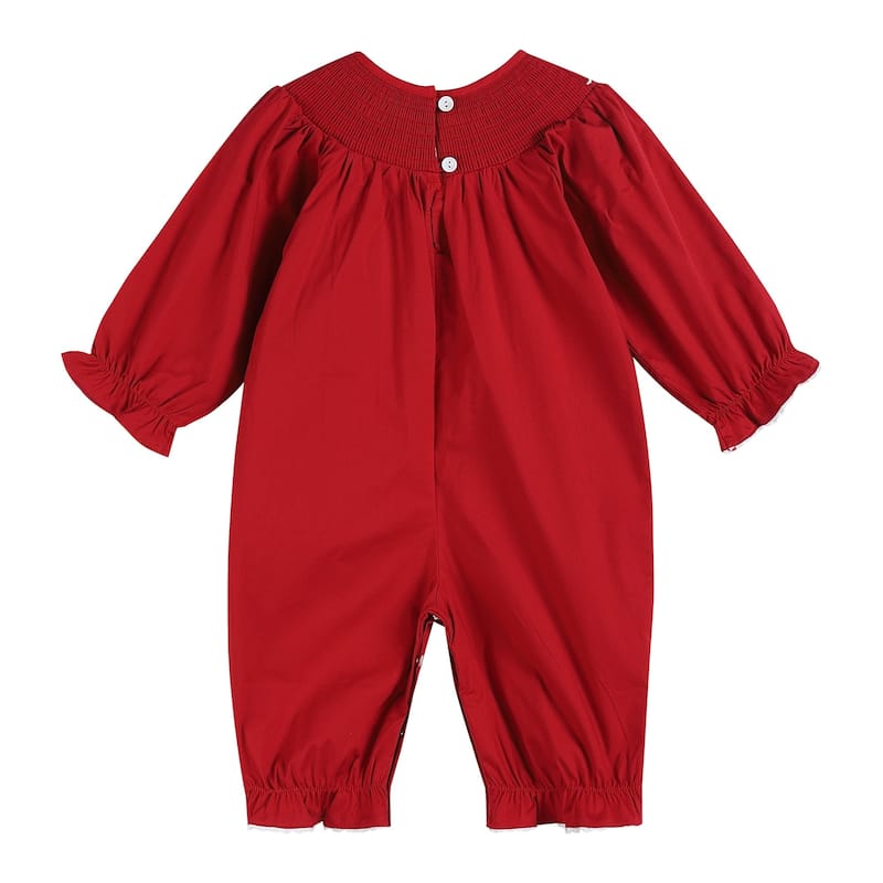 Lil Cactus Red Santa Smocked Playsuit