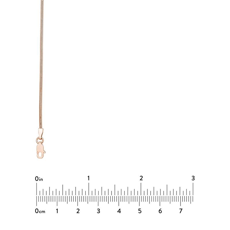 Curata 14k Rose Gold 1.4mm Lite Snake Chain Necklace (Lobster)