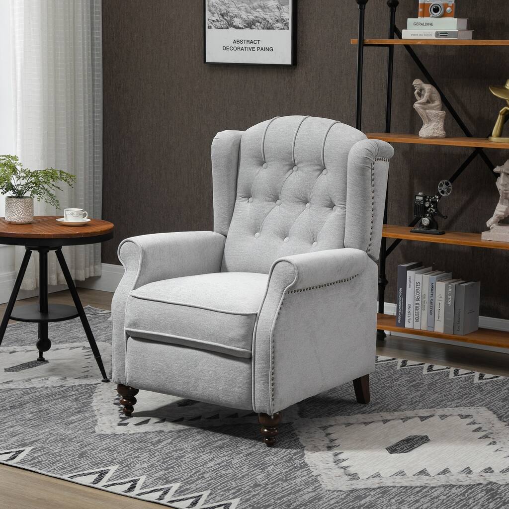 GZMR Button Tufted Push Back Recliner Chair - Overstock - 34826896