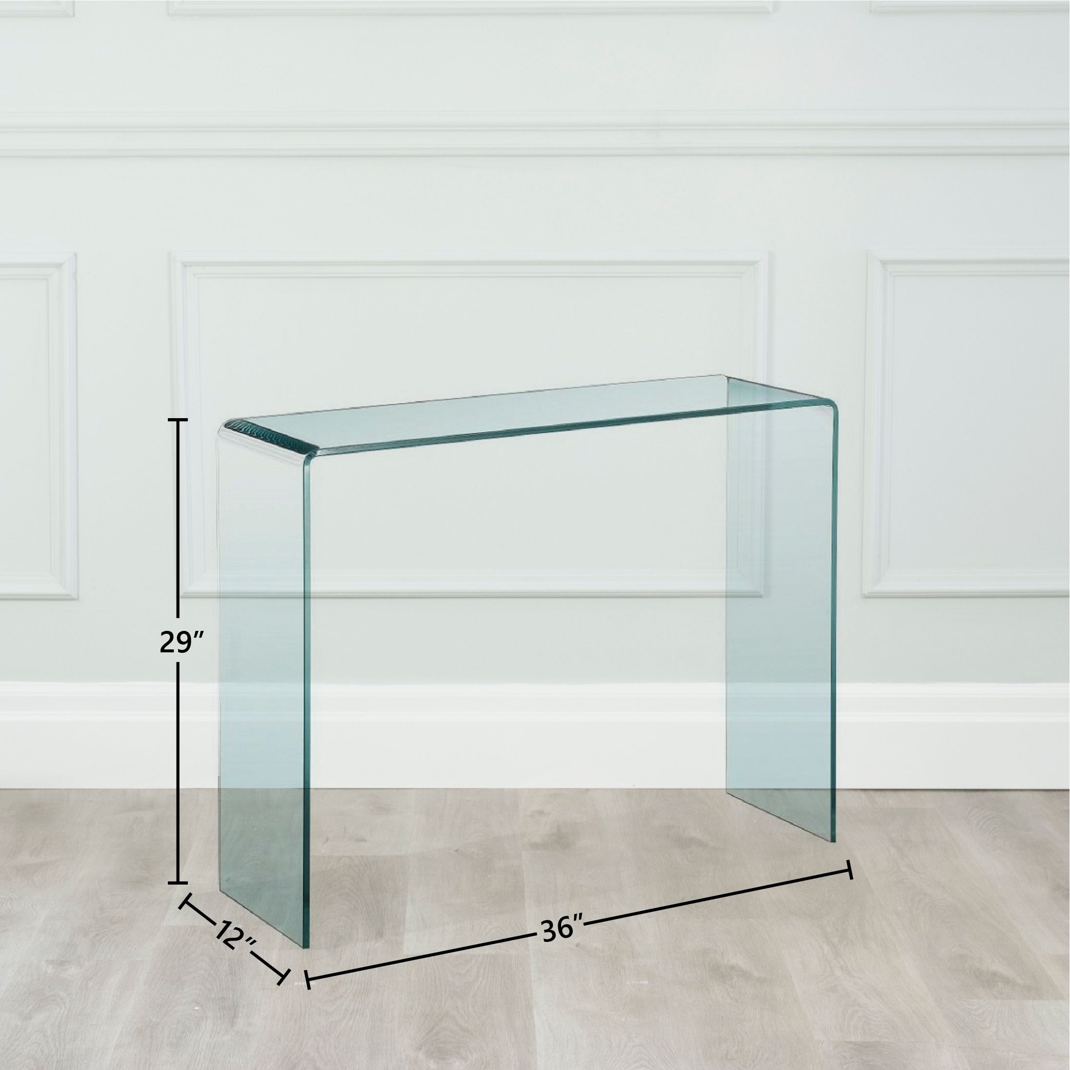 Glass sales waterfall console