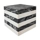 preview thumbnail 30 of 32, Felix Minimalist Marble Cube End Table, Stone Square Block Side Table, Solid Living Room Accent Pedestal Black/White - Marble