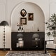 preview thumbnail 8 of 9, Accent Cabinet Lacquered Wooden Cabinet with 4 Glass Doors Sideboard Buffet Server Cabinet Storage Cabinet