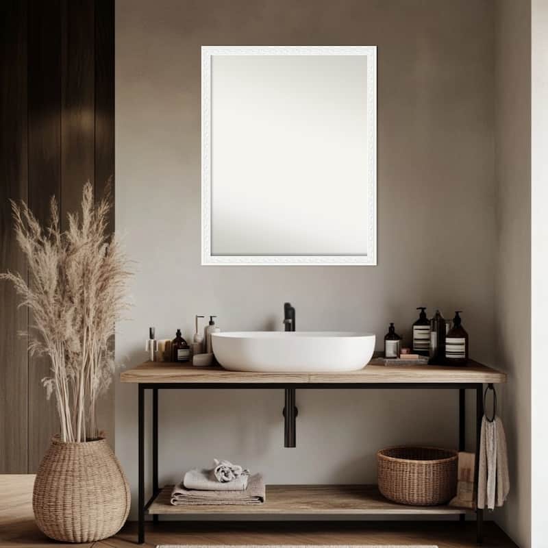 Bethany Non-Beveled Wood Framed Bathroom Vanity Wall Mirror