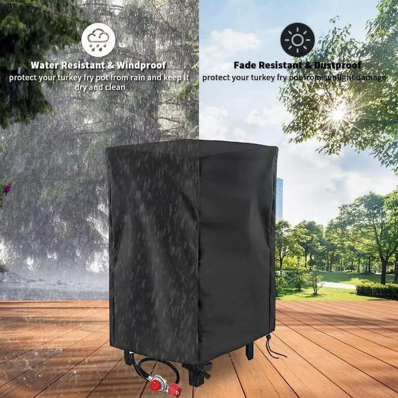 Heavy-Duty Waterproof Turkey Fryer Cover - All-Weather Protection , Outdoor Deep Fryer & Seafood Boil Pot