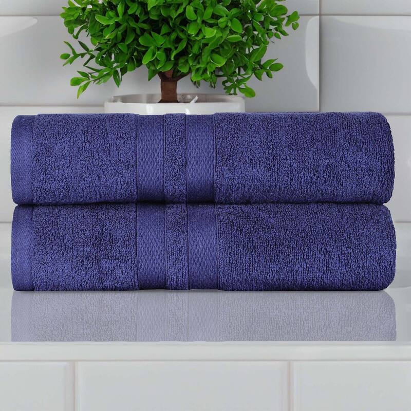 Superior Ultra-Soft Cotton Solid Medium Weight Bath Towel Set of 2