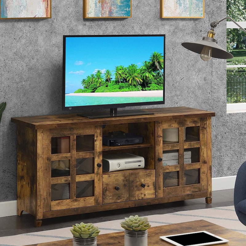 Newport Park Lane 1 Drawer TV Stand with Storage Cabinets and Shelves for TVs up to 65 Inches - Barnwood
