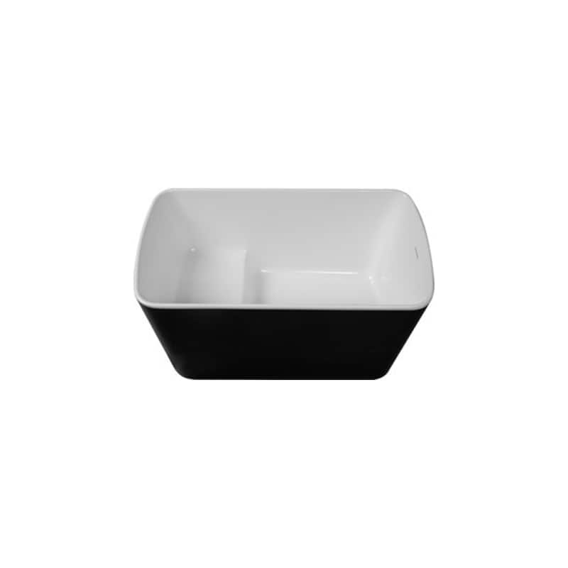 49 in. x 28 in. Acrylic Freestanding Soaking Bathtub in Black
