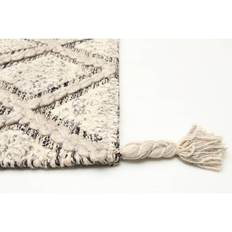 ECARPETGALLERY Braid weave Sienna Cream Wool Rug - 5'0 x 8'0