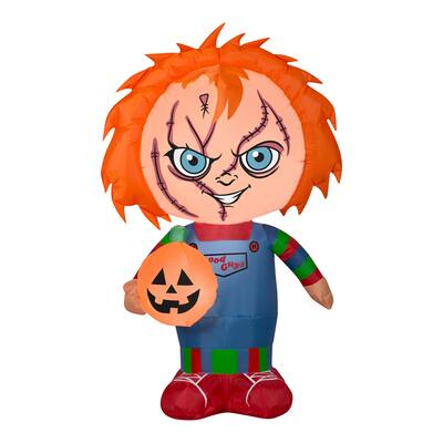 National Tree Company Halloween Inflatable Decoration, Orange, Chucky, Self Inflating, Plug In, 42 Inches - 42 in