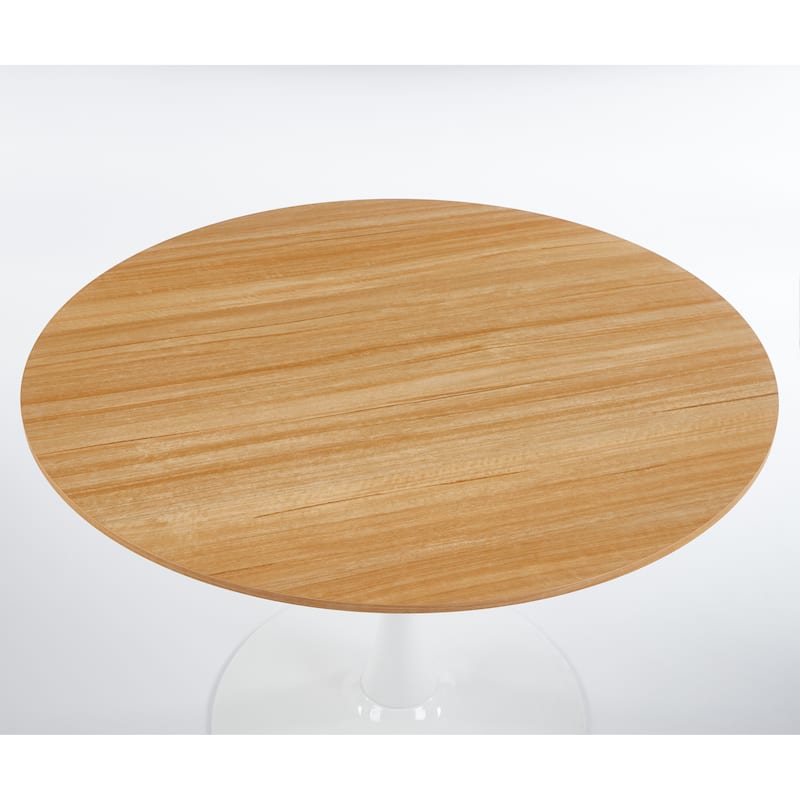 42.1" Tulip Table Mid-century Dining Table for 4-6 people With Round Mdf Table Top, Pedestal Dining Table