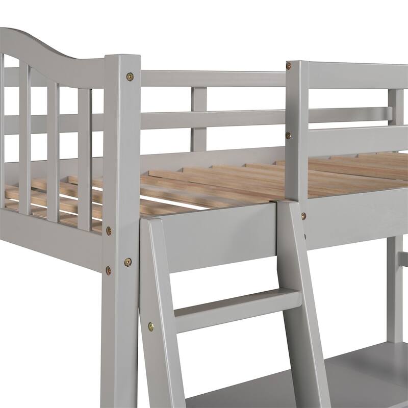 Merax Twin Loft Bed with Drawers, Cabinet, Shelves and Desk